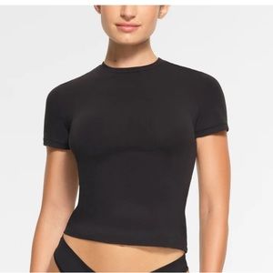 Skims Cotton Jersey Black Shirt